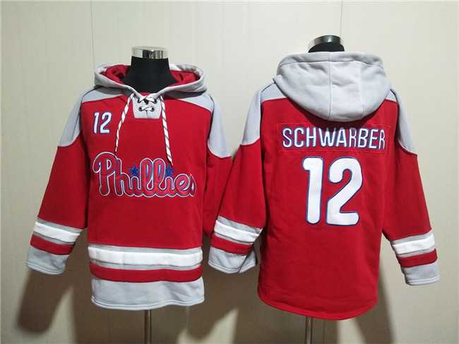 Men's Philadelphia Phillies #12 Kyle Schwarber Red Ageless Must-Have Lace-Up Pullover Hoodie,We sell and wholesale Men's Philadelphia Phillies #12 Kyle Schwarber Red Ageless Must-Have Lace-Up Pullover Hoodie on line form chian!